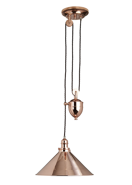 ELSTEAD – Provence 1lt Rise and Fall Pendant Polished Copper